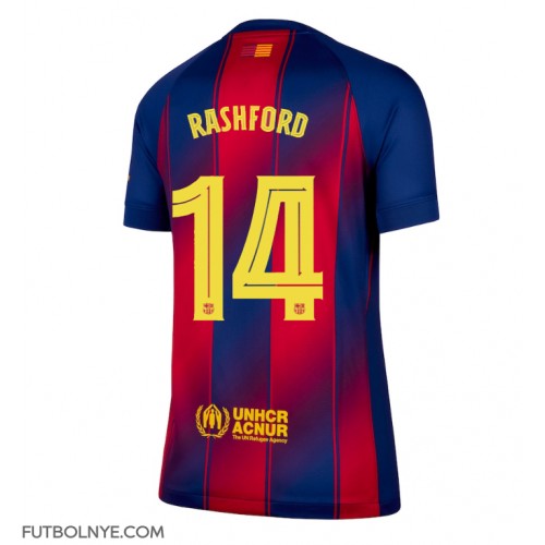 Camiseta Barcelona Marcus Rashford #14 Primera Equipación para mujer 2025-26 manga corta